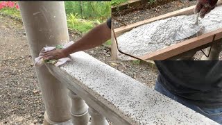 Pebbles sa concrete railing o balustrade / Part 3 Design sa balcony namin