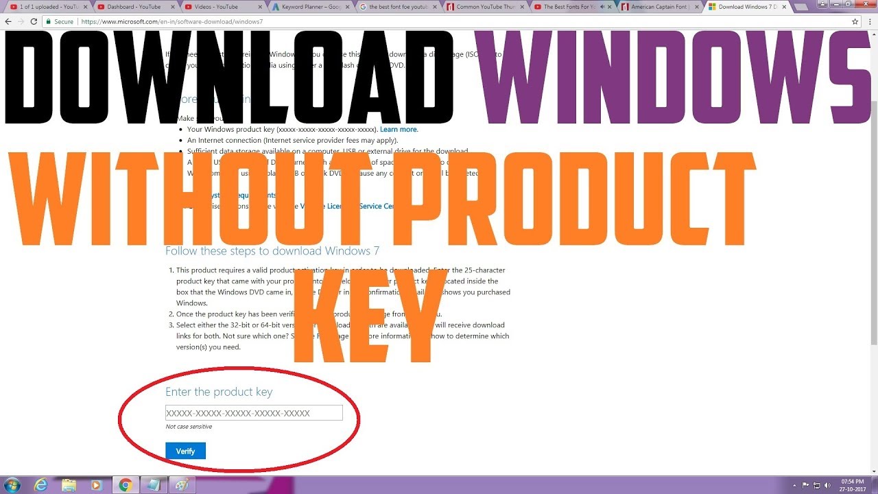 Download Windows From Microsoft Without Product Key Youtube