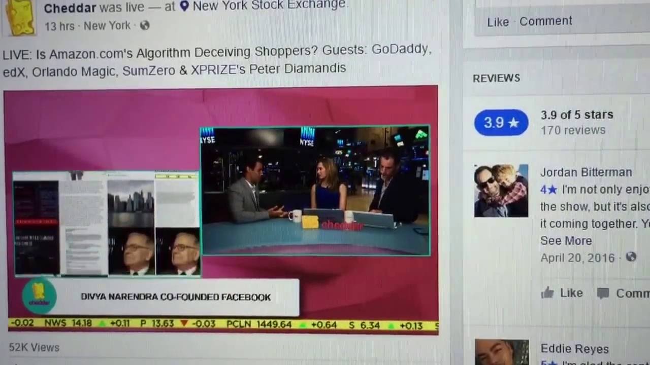 Divya Narendra at New York Stock Exchange on Cheddar describing SumZero! Sept. 21, 2016