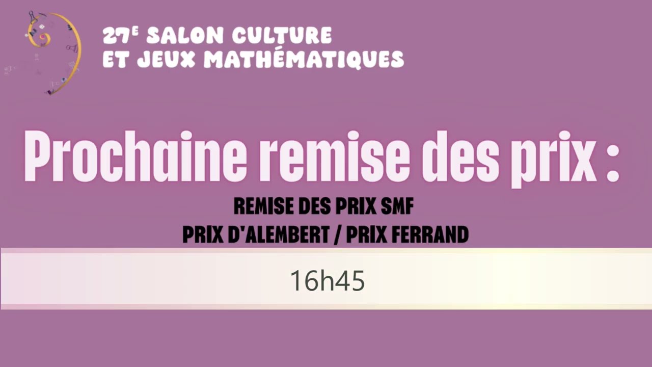 Remise des prix SMF Prix d'Alembert / Prix Ferrand