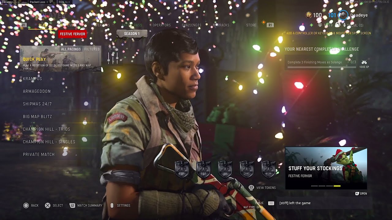 Unexpected V2 rocket / 148sec / spawn trapping in FFA COD Vanguard / 