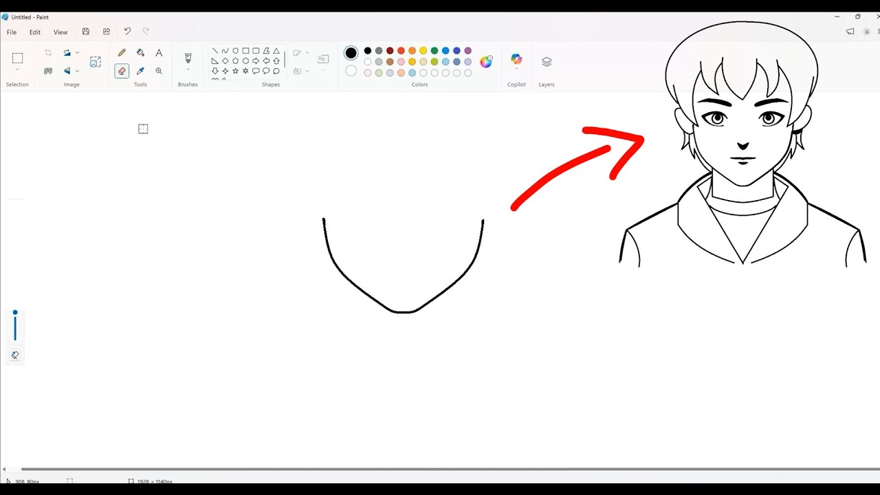 How to draw a BOY easily in MS Paint 