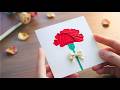 母の日に贈る!手作りカーネーションカードの作り方(アイリスフォールディング)/Beautiful Handmade Carnation Card | DIY Mother's Day Gift