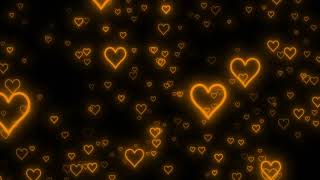 【4K】❤Neon Light Orange Hearts Flying Heart Background Video Loop❤【Background】【Wallpaper】