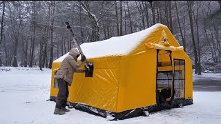 😱Luxury Snow Camping in an Inflatable tent ⛺ | Cozy Winter Camping