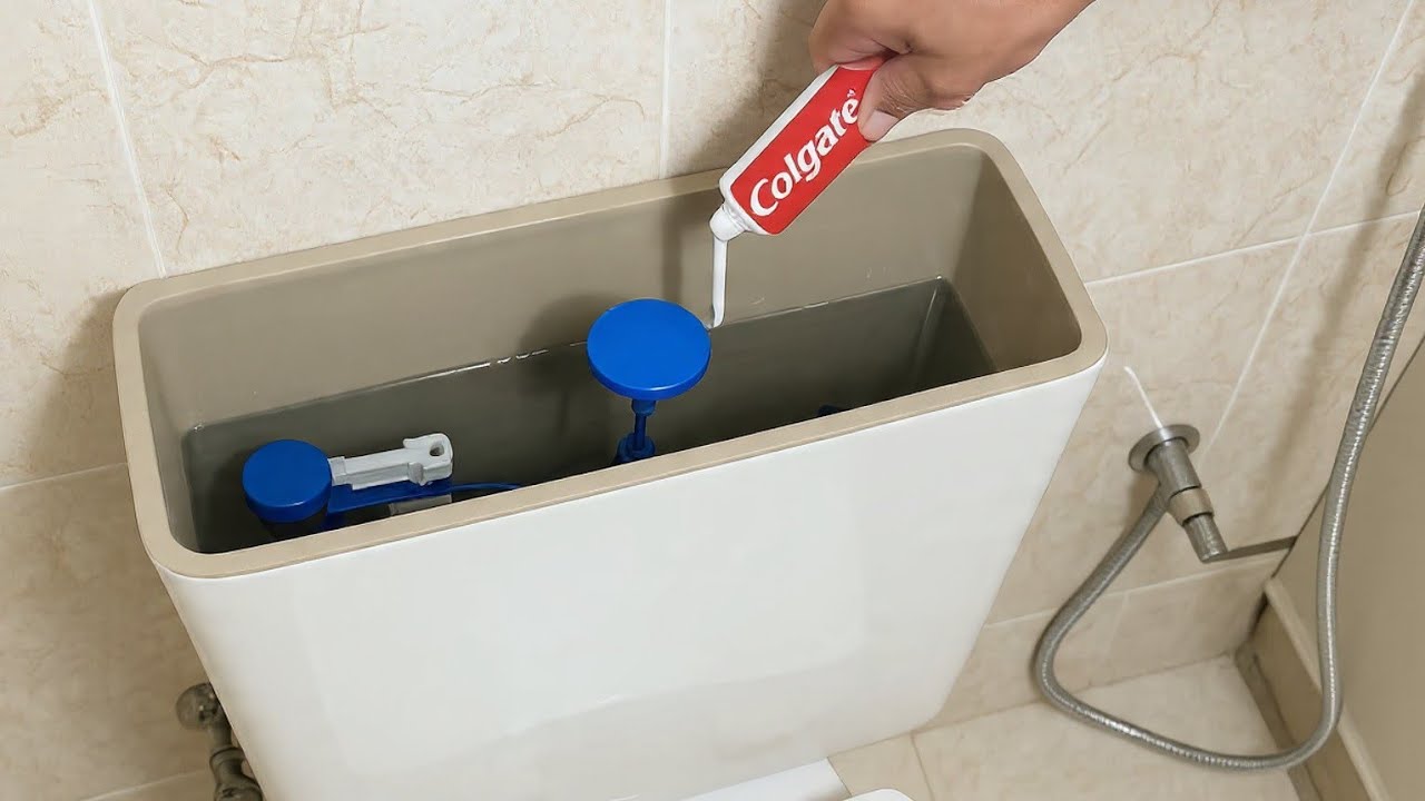 Basta colocar CREME DENTAL na descarga do VASO SANITÁRIO e você nunca mais terá esse problema!