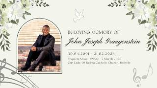 In Loving Memory of John Graayenstein | 30.04.2001 - 21.02.2026 | 7 March 2026