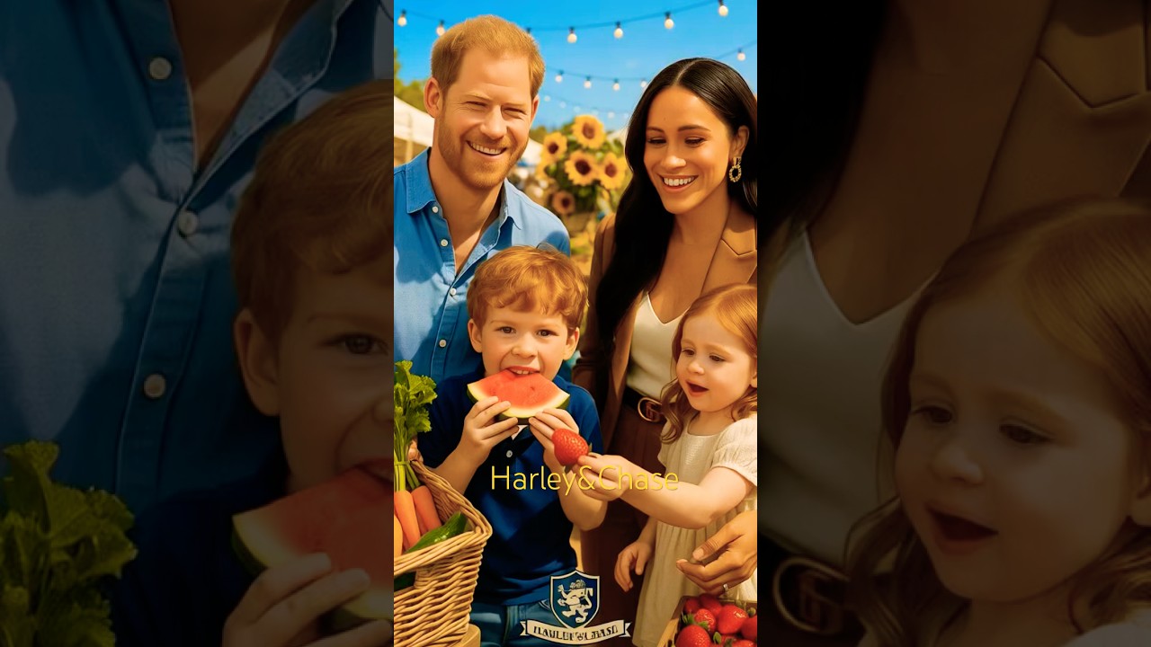 Prince Harry and Kids Eating Fruits 
