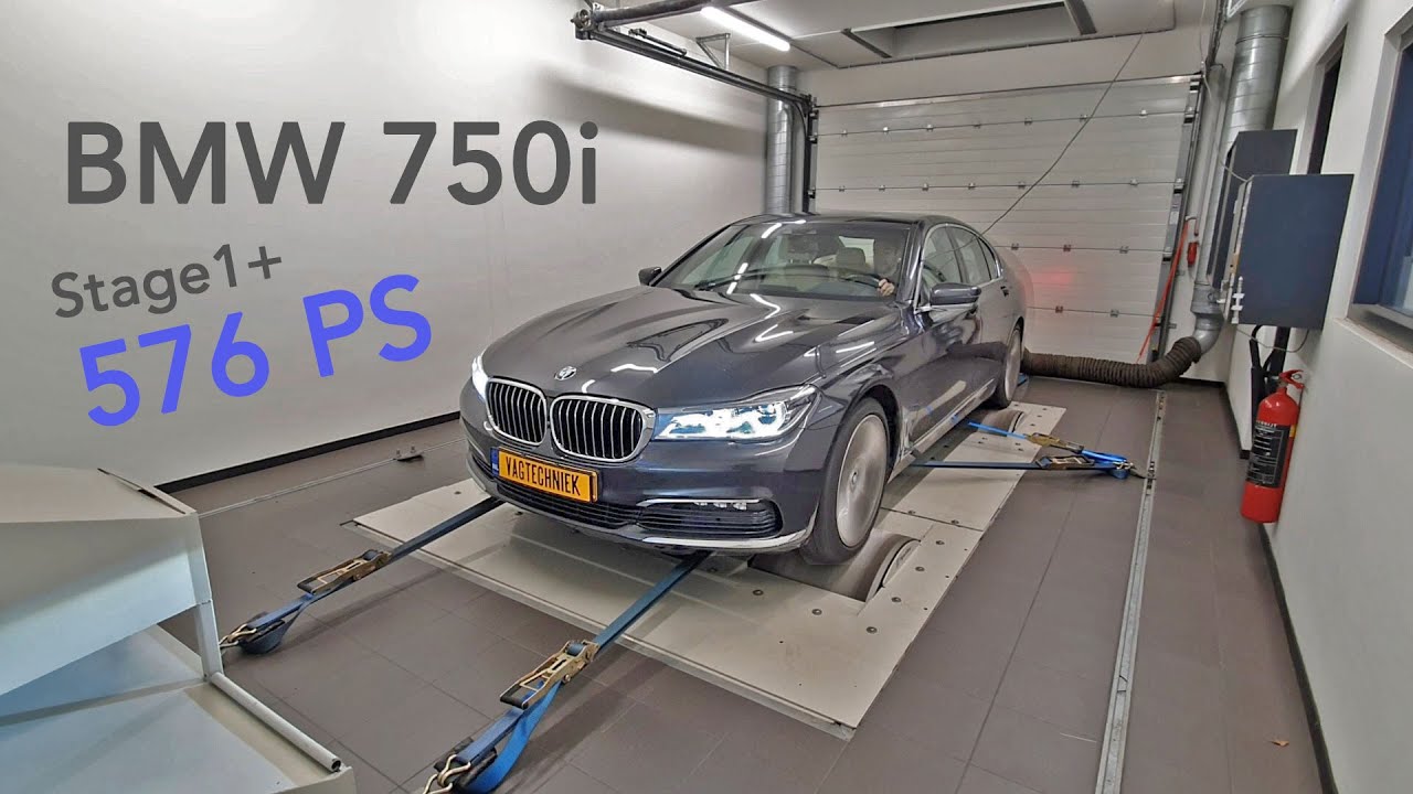BMW 750i chiptuning Stage 1+ - YouTube