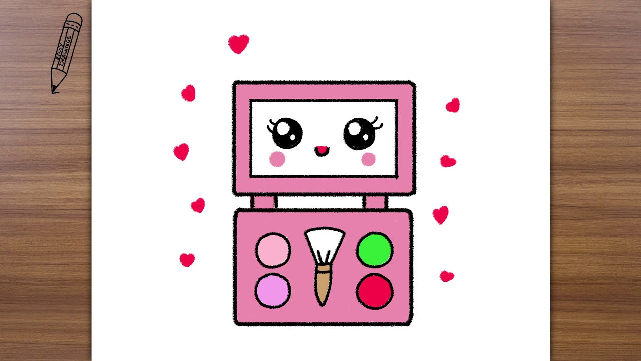 How to Draw Cute Makeup Kit, Easy Drawings - YouTube