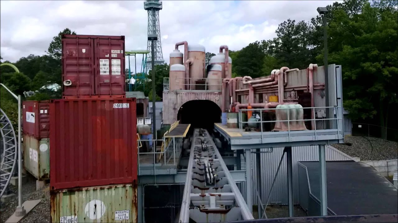 Kings Dominion Backlot Stunt Coaster / On Ride Front Row POV / May 9