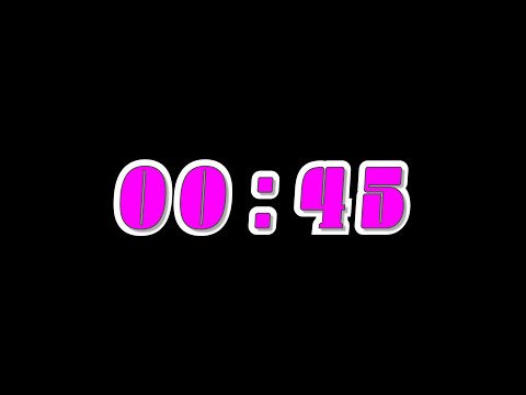 45 Seconds Countdown Timer with Alarm & Time Markers / Chapters - Pink & White - Outline - v2