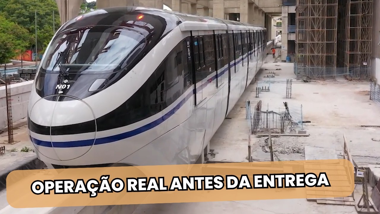 TREM DA LINHA 17 SIMULA OPERAÇÃO REAL ANTES DA ENTREGA