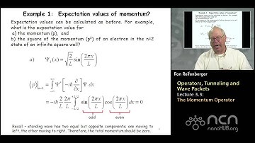 Purdue PHYS 342 L3.3: Operators, Tunneling & Wave Packets: The Momentum Operato