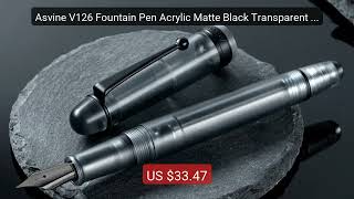 Asvine V126 Fountain Pen Acrylic Matte Black Transparent Luxur... — Best Buy 2026 | Great Quality!