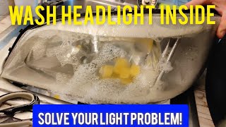 Headlight Wash Inside. How to Remove Dust Inside Headlight Clean