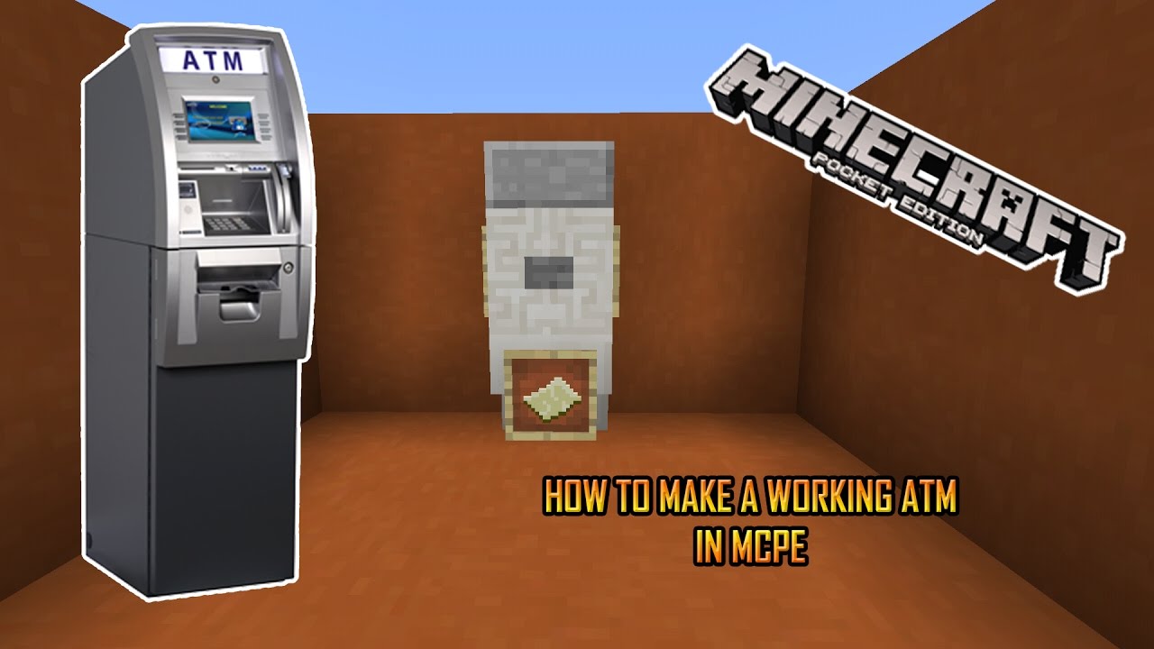 HOW TO MAKE A WORKING ATM IN MCPE Minecraft PE YouTube HOW TO MAKE A WORKING ATM IN MCPE Minecraft PE YouTube
