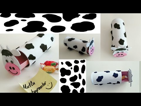 SÜRPRİZ ÇEKMECE YAPIMI🐮OKUL ÖNCESİ İNEK SANAT ETKİNLİĞİ(artık materyal çalışmaları)🐄/DIY