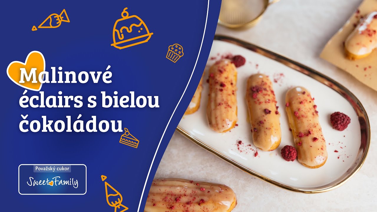 Malinové éclairs s bielou čokoládou