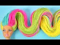 AMAZING DRESS and HAIRSTYLE ~ DIY Barbie Hacks; Long Hair Rainbow, Clothes, Shoes and MORE!!