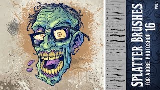 Adobe Photoshop Brushes Vol 1 - 8 Splatter Brushes