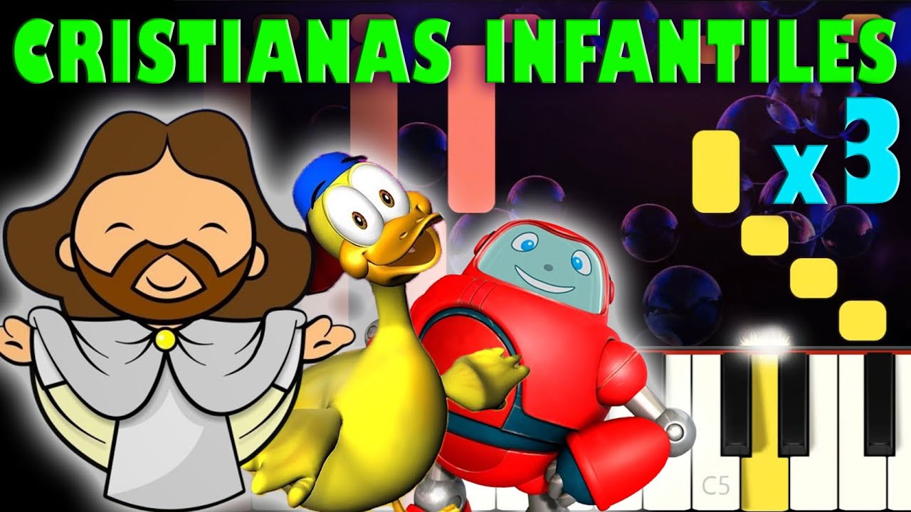 🎹Tres Canciones Cristianas Infantiles Fáciles en Piano🎹 | Piano Mix | Tutorial | Karaoke