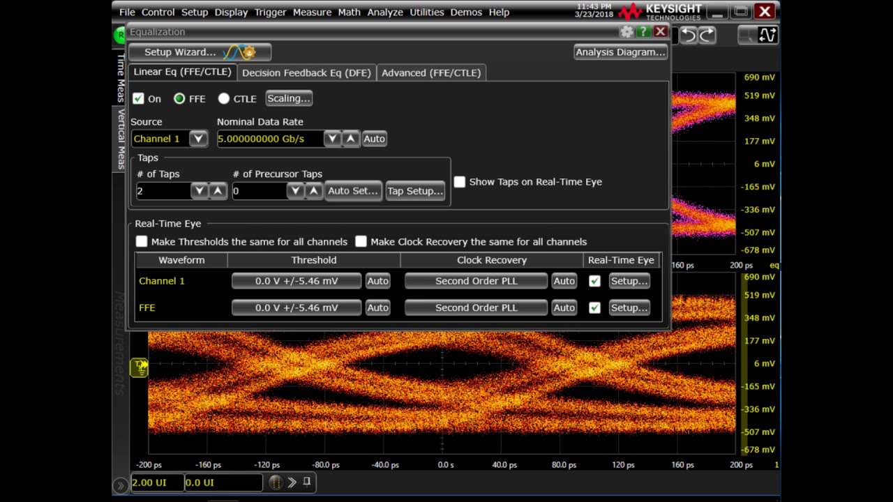 Using the Infiniium real time scope  Equalization Feature