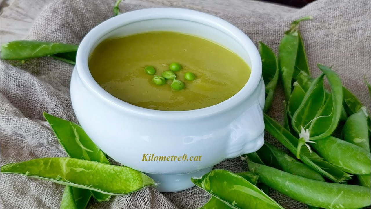 Crema de vainas de guisantes / recetas de aprovechamiento