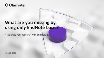 A class recording: what are you missing by using only EndNote basic?