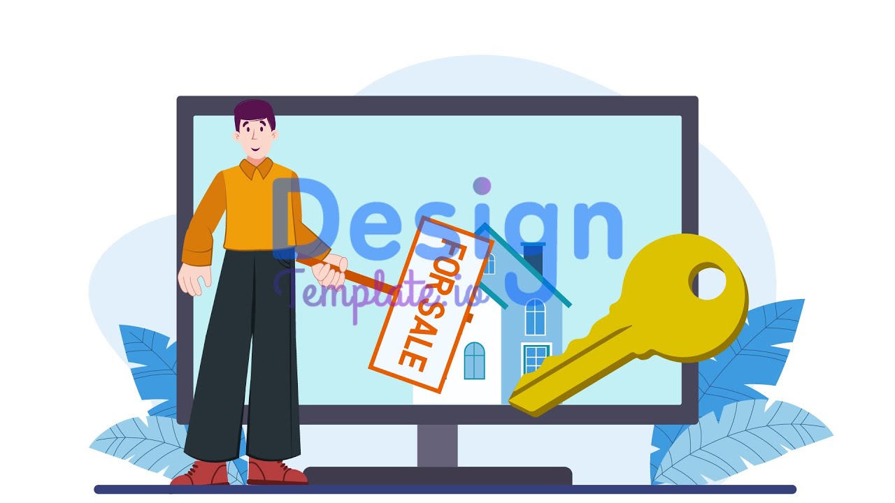 Estate Broker Cartoon Animation Scene After Effects Templates - YouTube