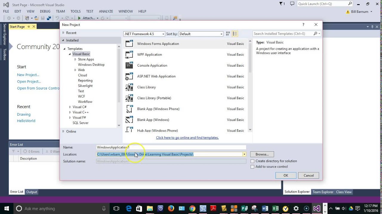 01 Creating a New Visual Basic Program - YouTube