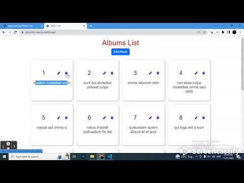 Album List API  Using Axios in Reactjs