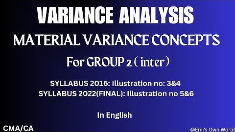 STANDARD COSTING•ENGLISH•INTER&FINAL•ILLUSTRATION 3&4•CMA