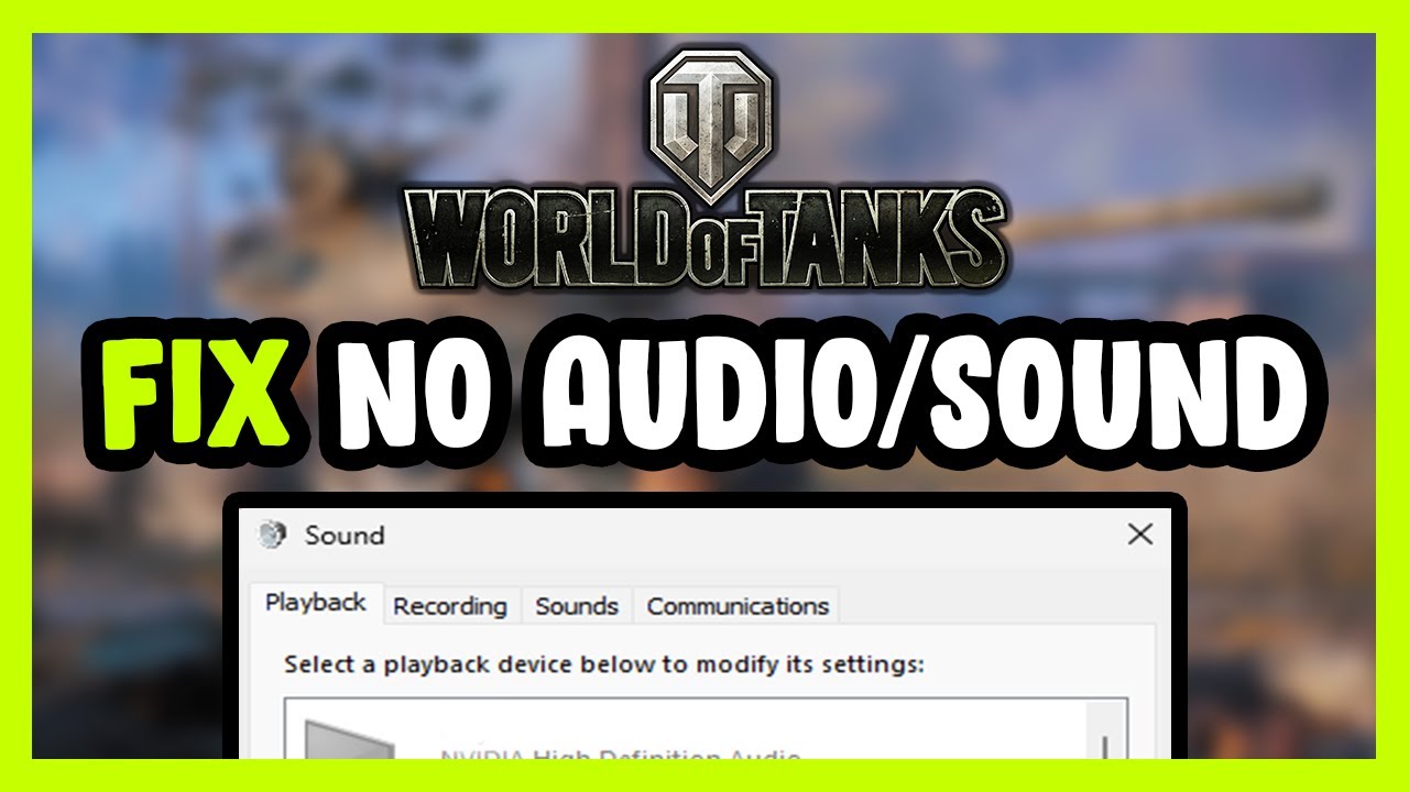 How to FIX World of Tanks No Audio/Sound Not Working - YouTube