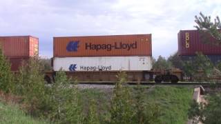 CP 142 intermodal stack train at Beare.