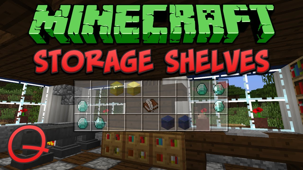 Minecraft: Storage Shelves (Quick) Tutorial - YouTube