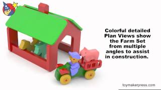 Wood Toy Plans - Barn, Animals & Tractor Farm Set