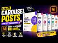 Carousel Posts That Get Engagement: Adobe Illustrator Tutorial #trending