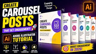 Carousel Posts That Get Engagement: Adobe Illustrator Tutorial #trending