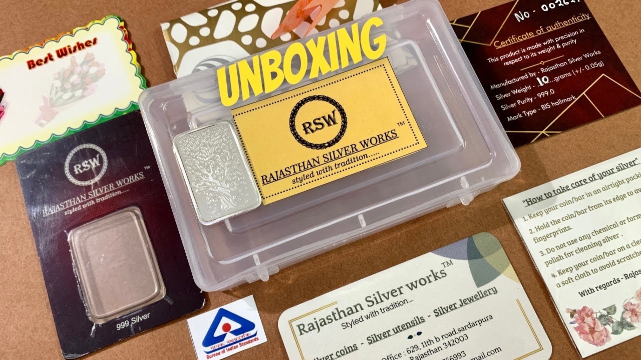 Unboxing Rajasthan Silver Works 10 Gram Silver Bar (Banyan) | Amazon Unboxing | Indian Bullionaire