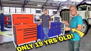 Starting His Career Off Right! (HEAVY DIESEL) Toolbox Tour