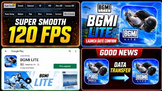BGMI Lite Super Smooth 120 FPS Settings Test! 🚀 Big Good News: Data Transfer  & Pre-Register
