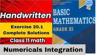 Numericals Integration | Exercise 20.1 Complete Solutions | Easy Method Class 11 Math QuickNotes 