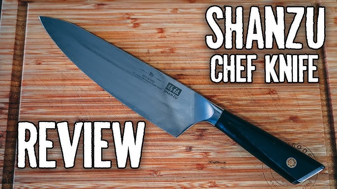 Shan Zu Chef's Knife and Santoku Review ~ Damascus Super Steel and High  Carbon ~ Amy Learns to Cook 