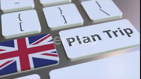 PLAN TRIP Text and Flag of the UK on the Computer Keyboard | Motion Graphics - Envato elements