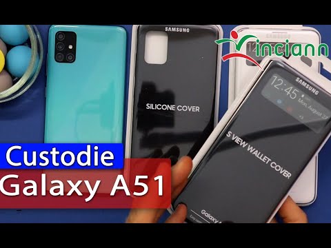 Samsung Galaxy A51: Custodie originali Silicone Cover e S View Wallet