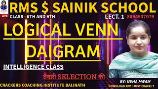 LOGICAL VENN DAIGARM LECT. 1 INTELLIGENCE CLASS CRACKERS COACHING INSTITUTE BAIJNATH6&amp;9#SAINIK#RMS