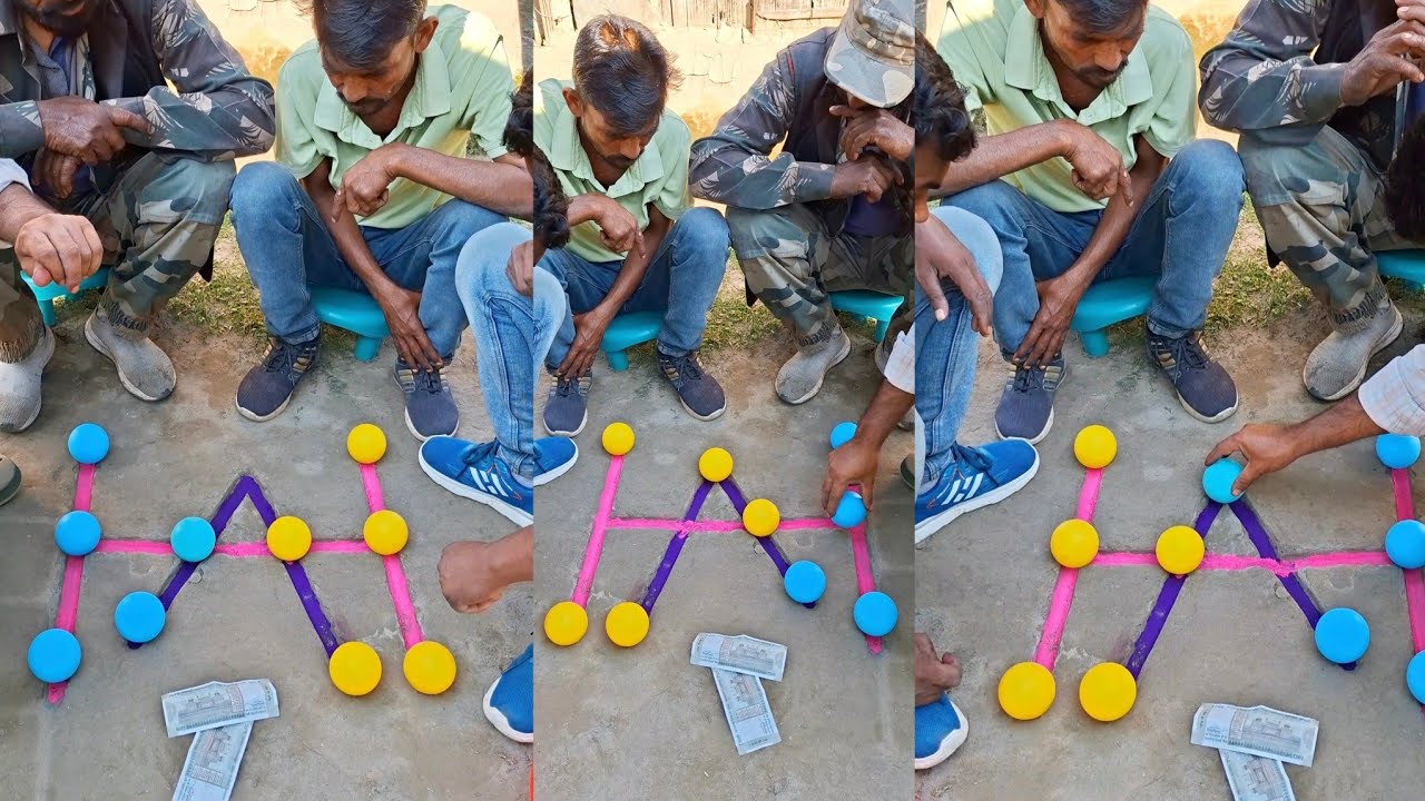 Wow very supper hit yellow balls between blue balls Village viral ches game || villagegame |