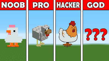 Pixel Art (NOOB vs PRO vs HACKER vs GOD) Chicken in Minecraft