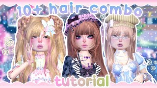 ⋆˚꩜。 ☘️ 10+ EASY HAIR COMBO TUTORIALS IN DRESS TO IMPRESS | ROBLOX